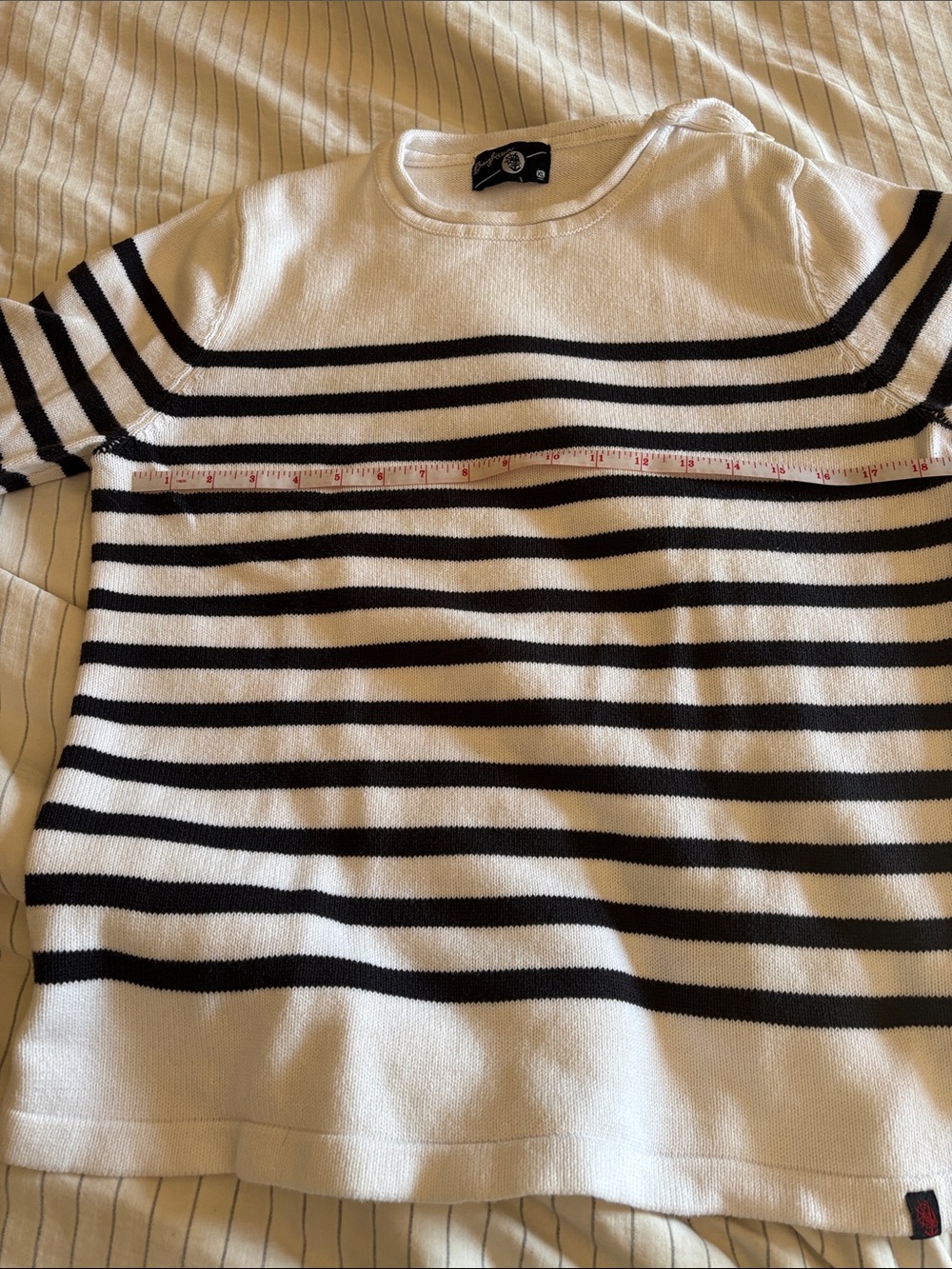 Classic Striped Breton Navy & White Knit Sweater size XL